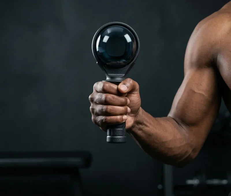 Athlete gripping the Gyro Stick by the handle
